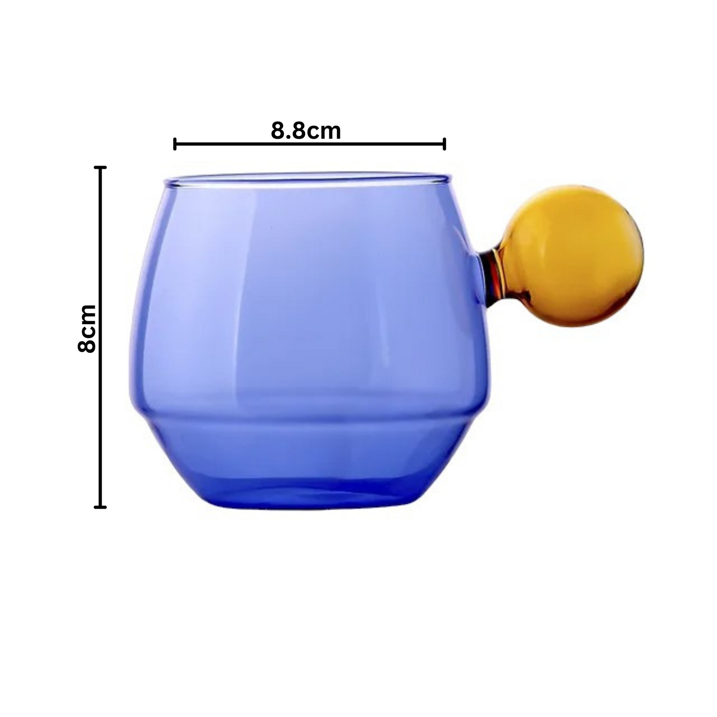 Contrasting Color Glass Coffee Tea Cup
