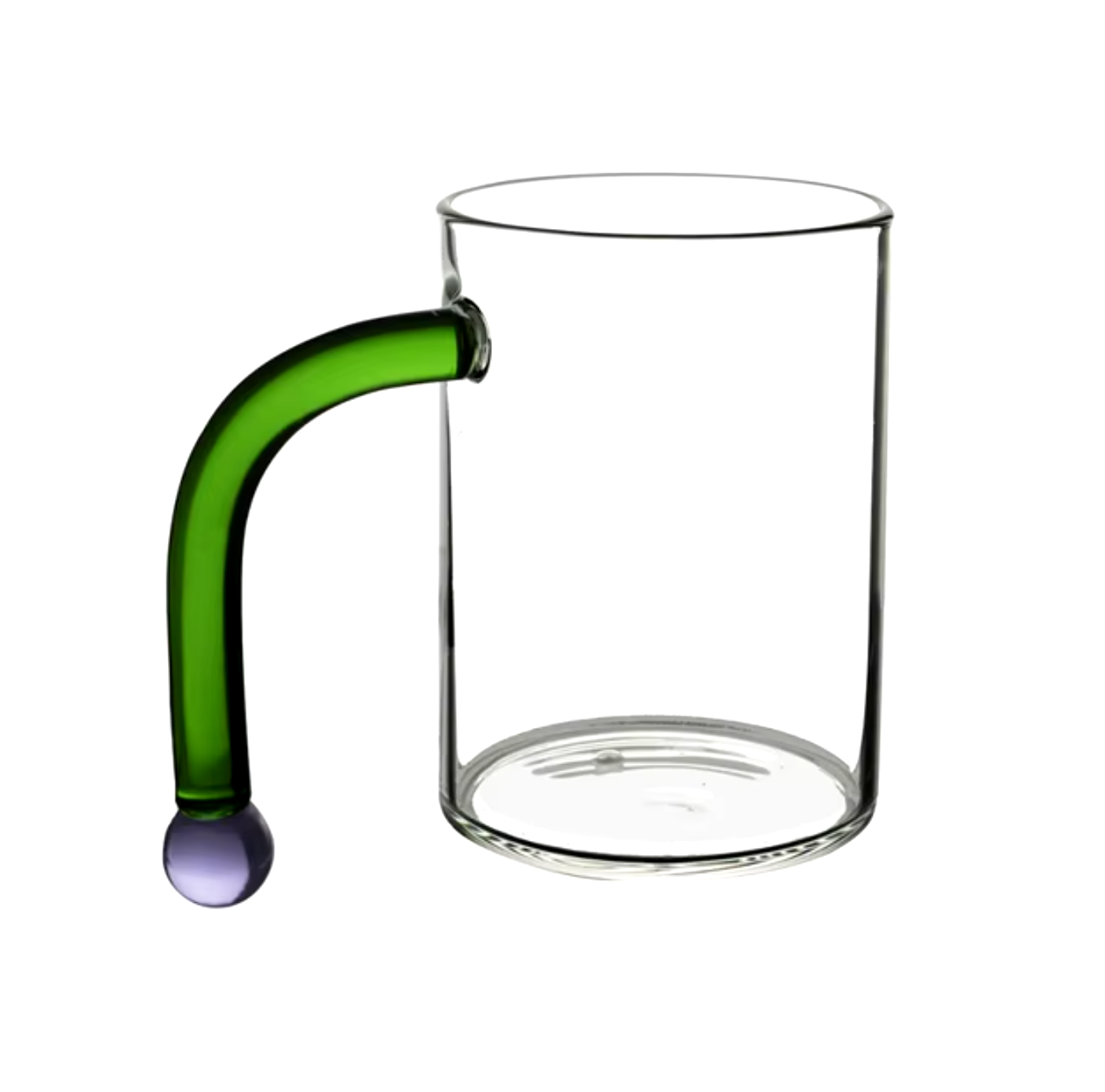 Borosilicate Glass Tea Coffee Cup with Colored Glass Handle