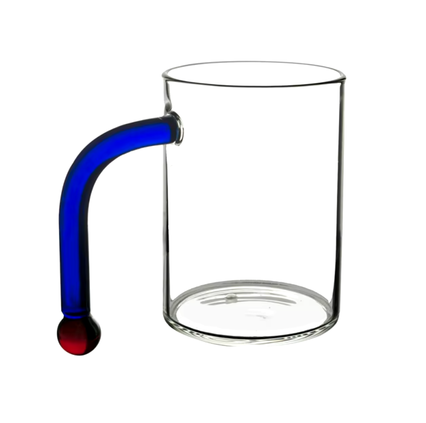 Borosilicate Glass Tea Coffee Cup with Colored Glass Handle