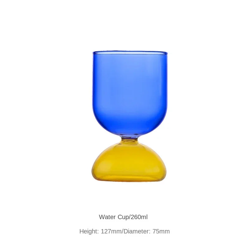Modern Colorful Art Glass Water Carafe & Cup | Pitcher