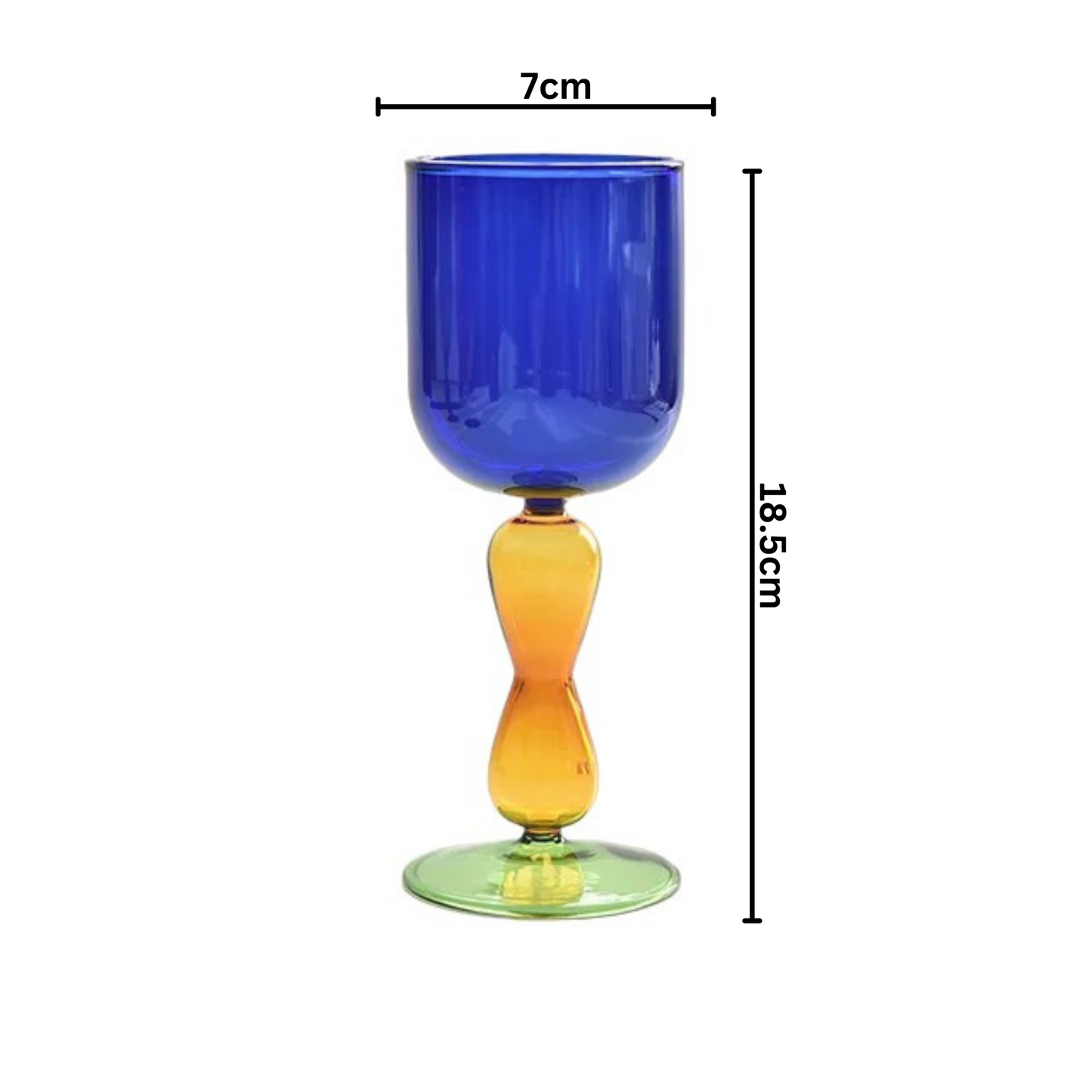 Retro Color Goblet Wine Glass | Borosilicate Glass Wine Cup