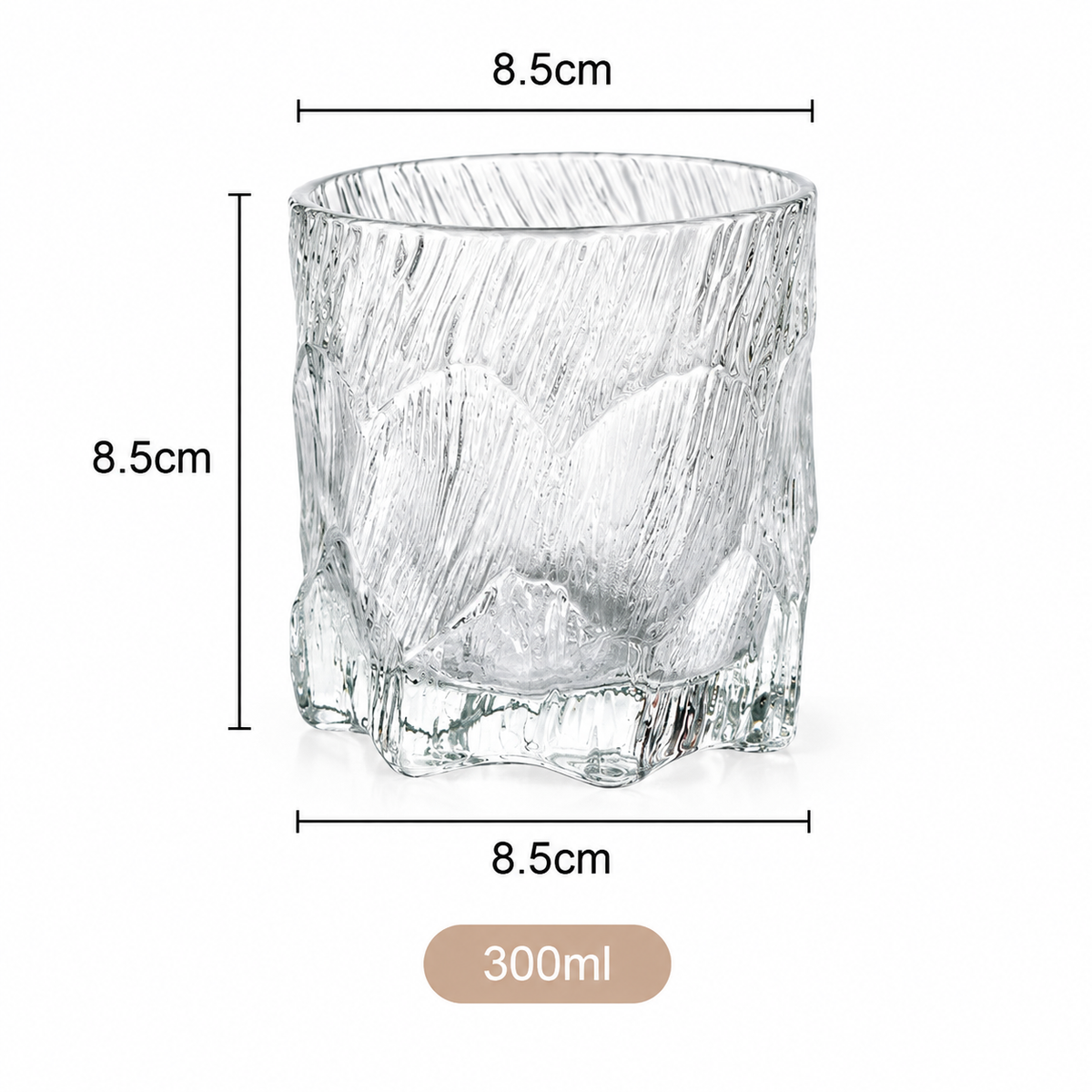 Textured Glacier Glass Tumbler – Vintage Embossed Glass Cup