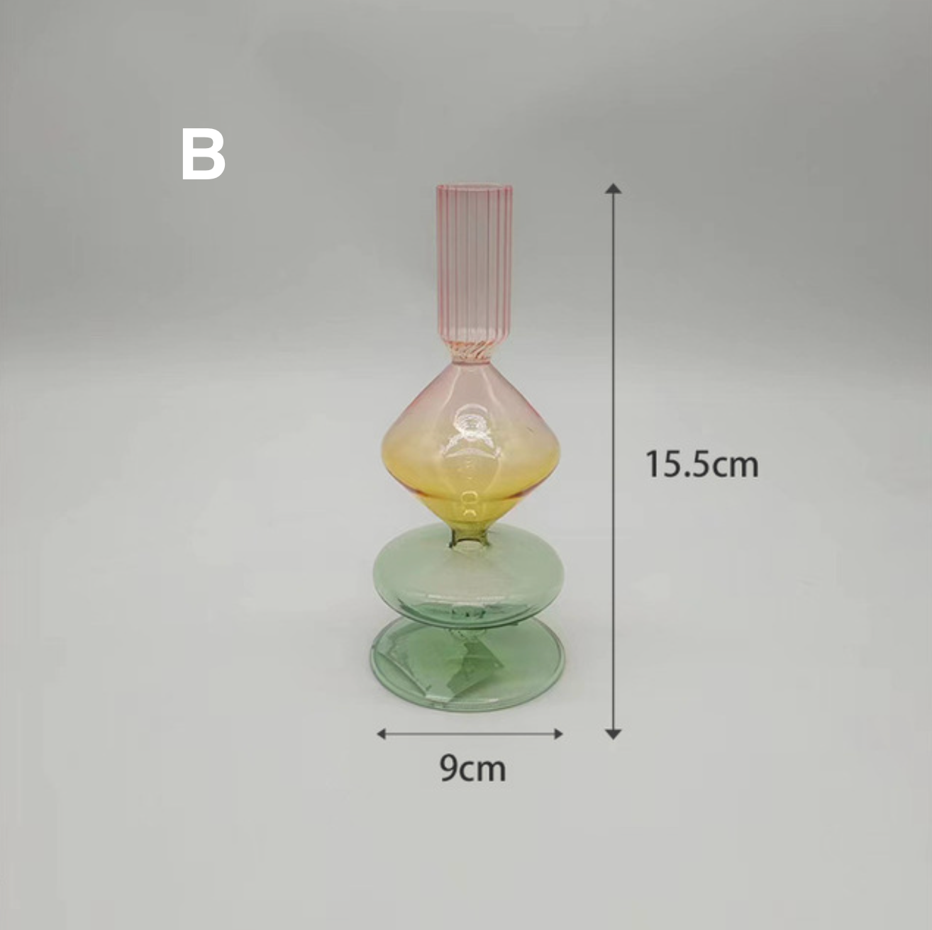 Colourful Home Decoration Glass Vase / Candle Holder