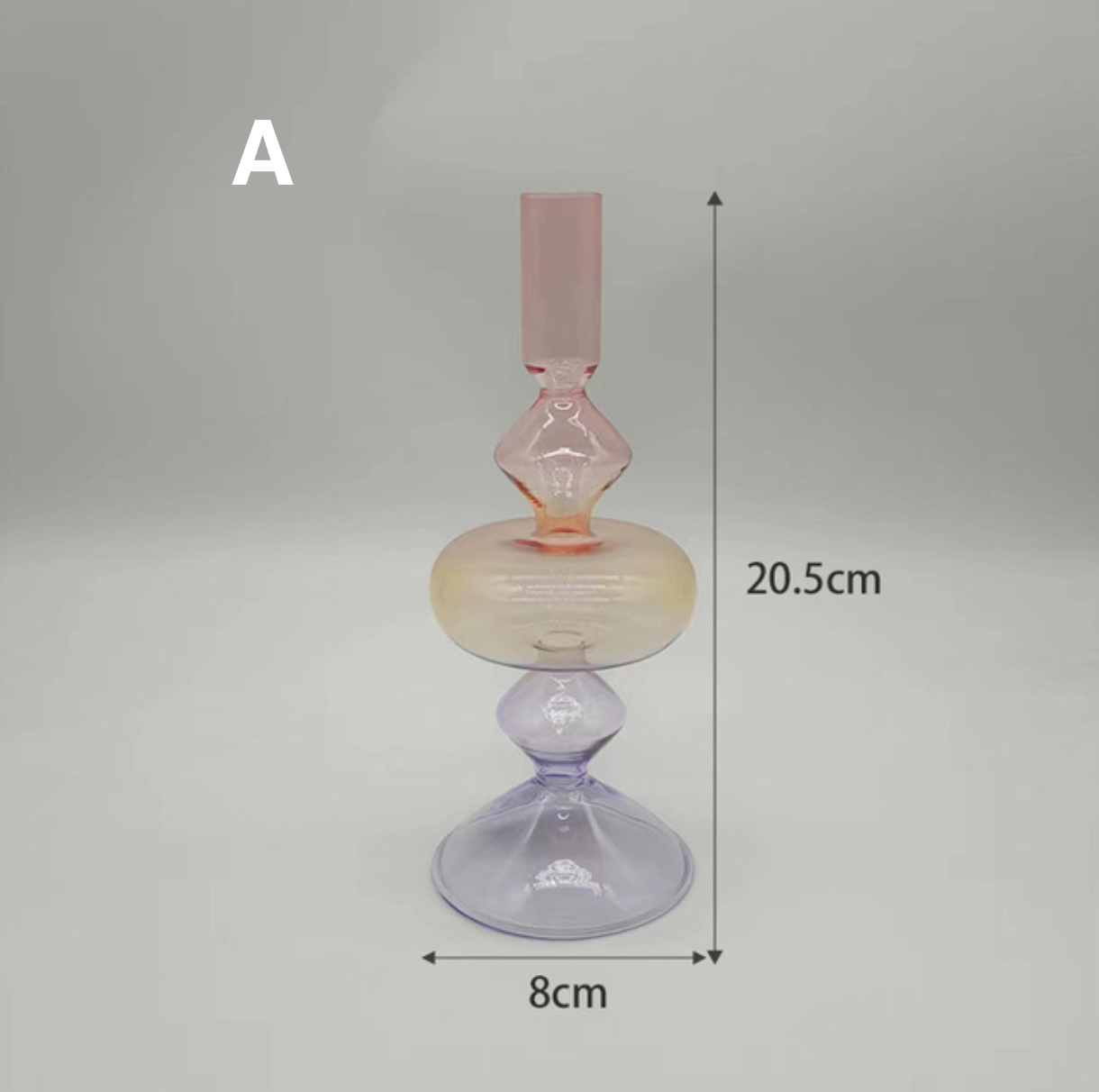 Colourful Home Decoration Glass Vase / Candle Holder