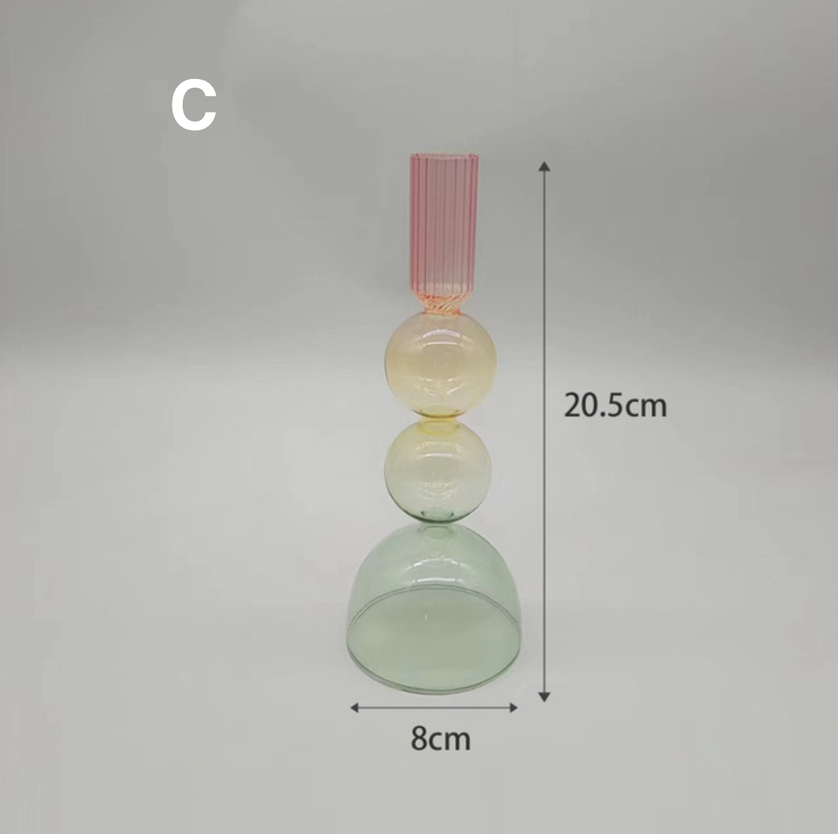 Colourful Home Decoration Glass Vase / Candle Holder