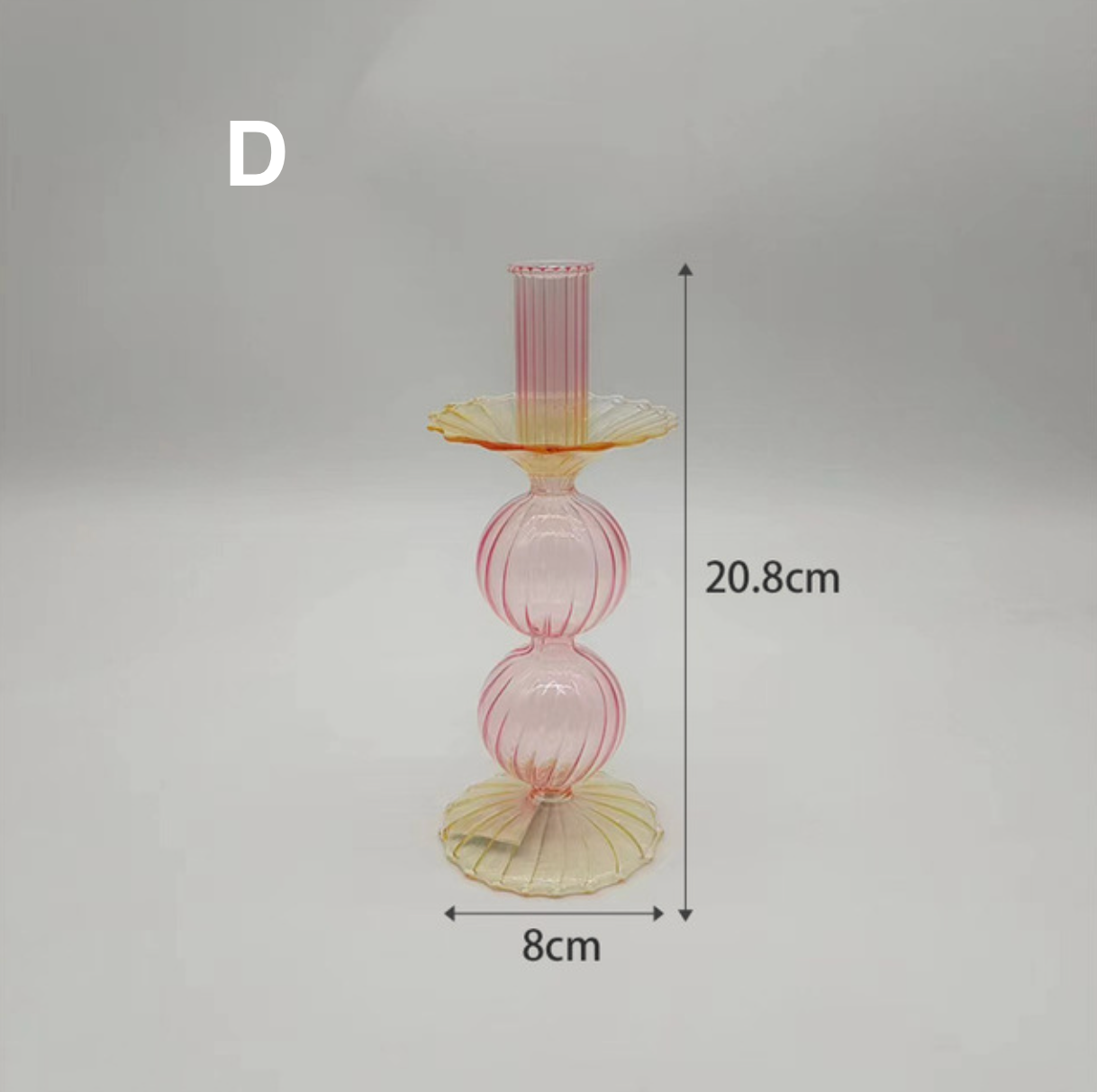 Colourful Home Decoration Glass Vase / Candle Holder