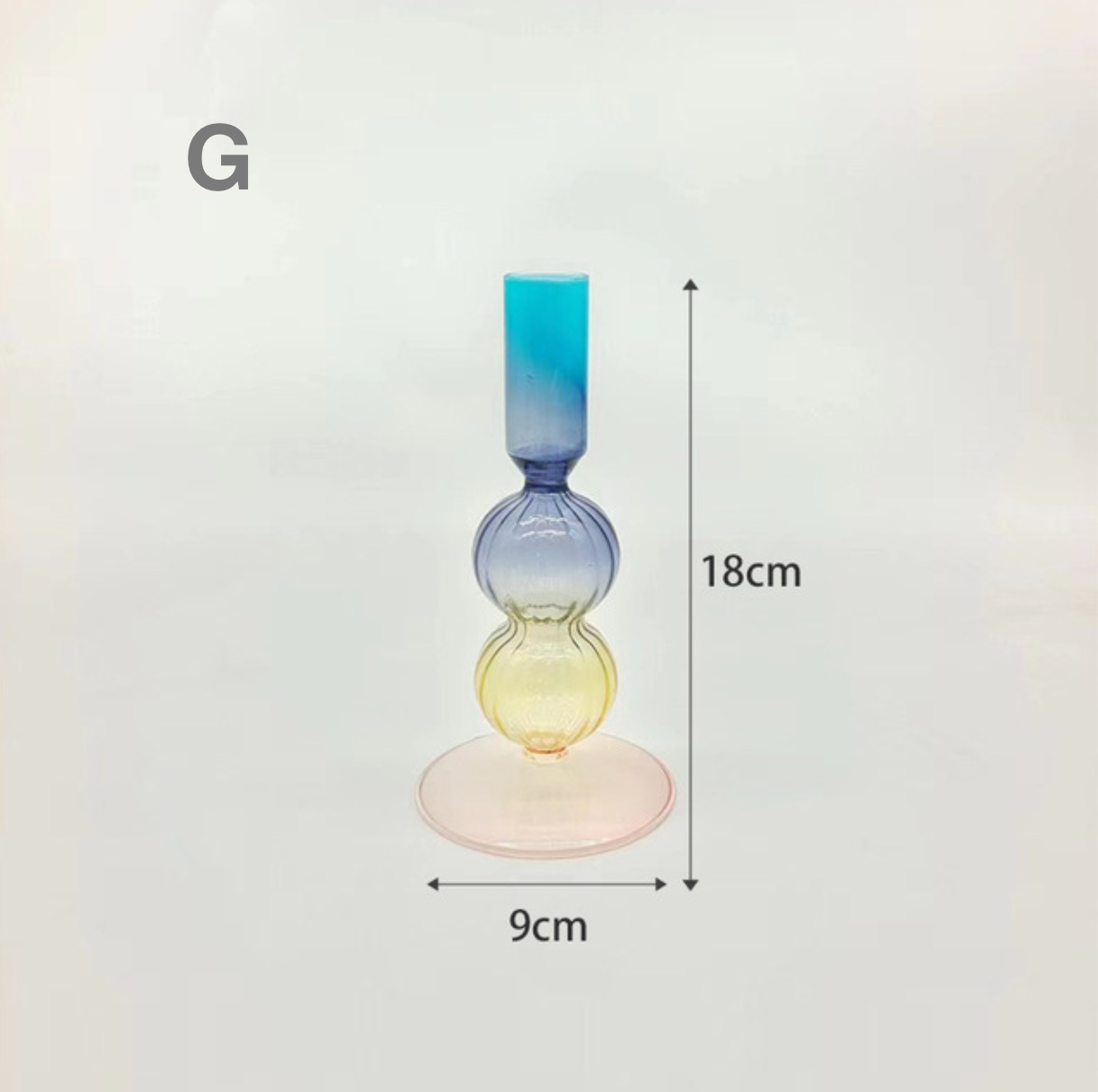 Colourful Home Decoration Glass Vase / Candle Holder