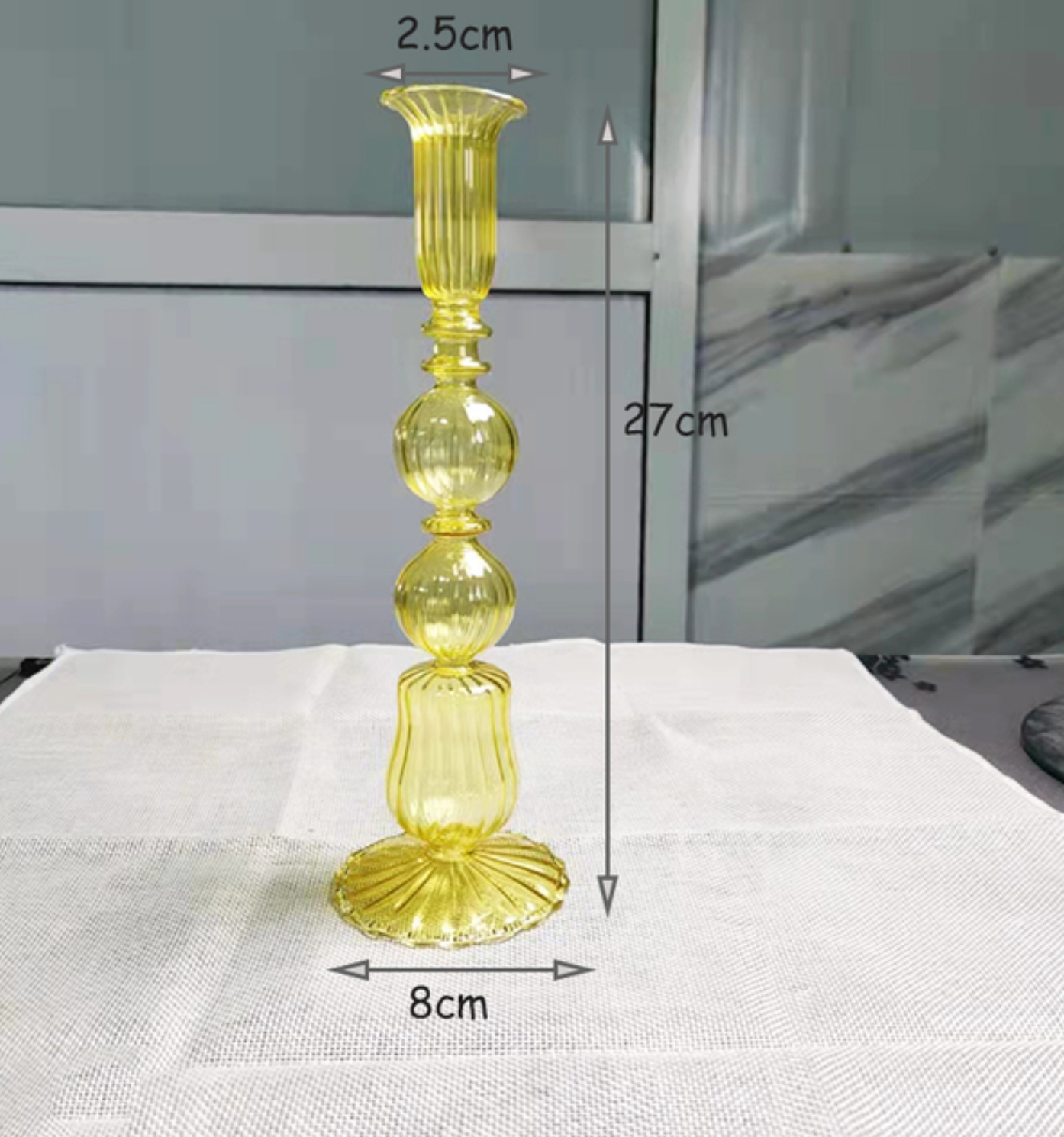 Tapered Candles Glass Candle Holder