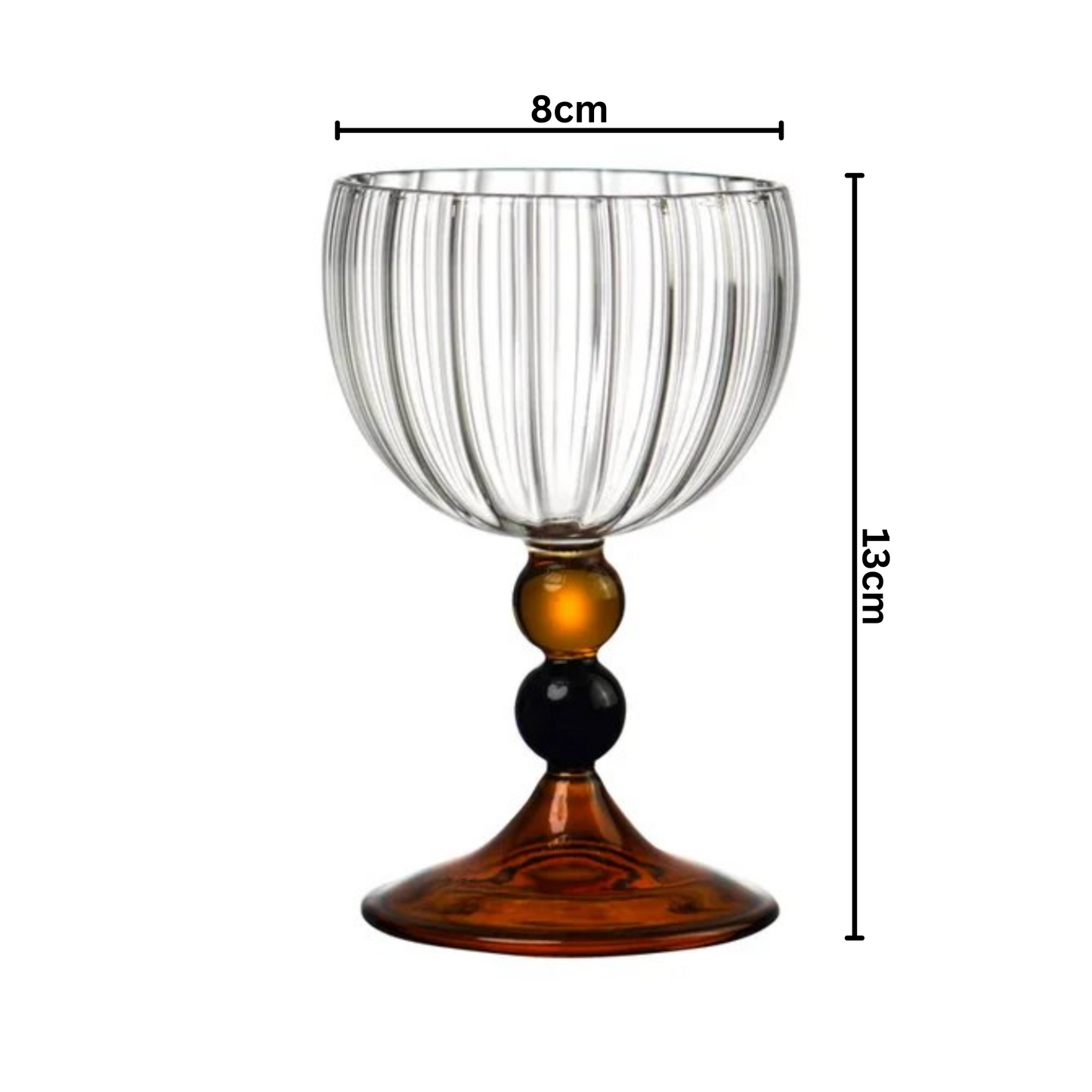 Vintage Goblet Clear Nordic Ripple Wine Glasses Cup