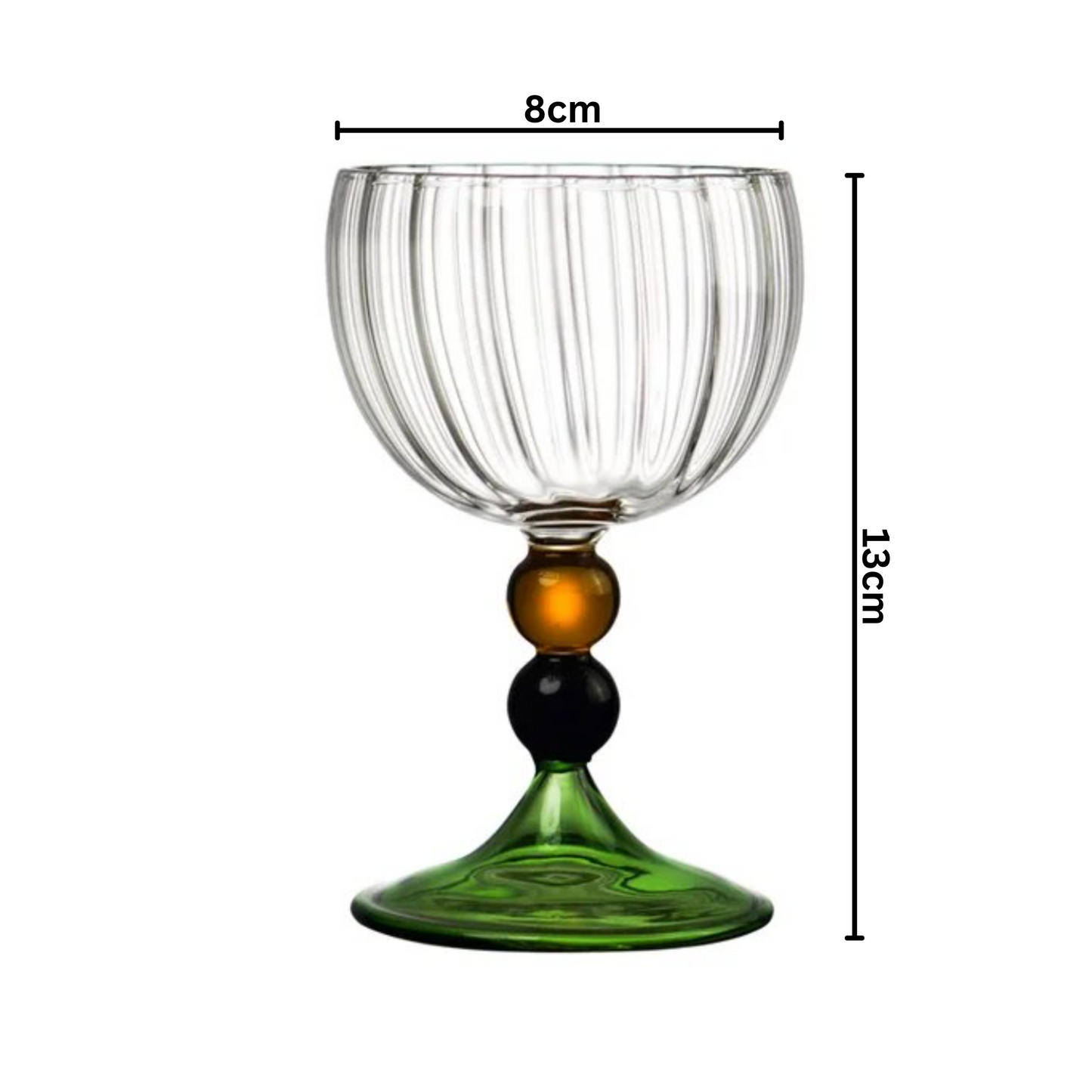 Vintage Goblet Clear Nordic Ripple Wine Glasses Cup