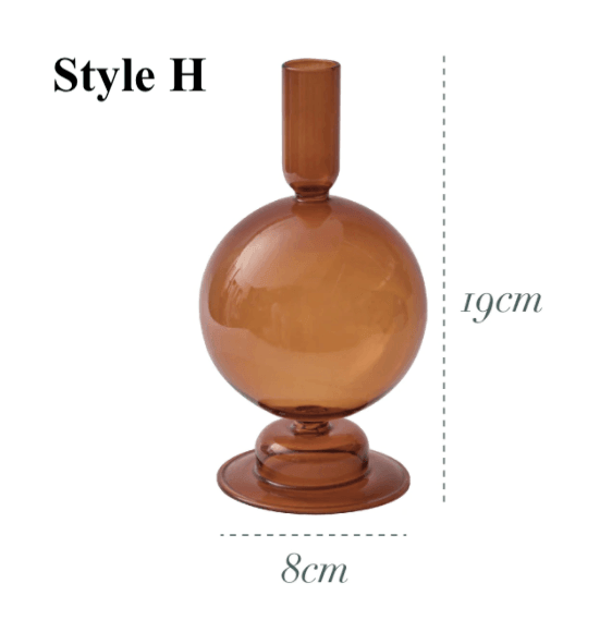 Brown Glass Candlesticks / Vase - huemabe - Creative Home Decor