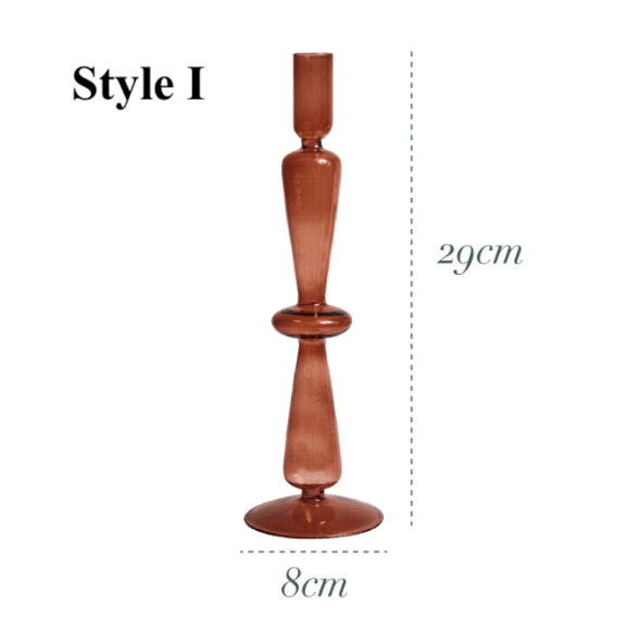 Brown Glass Candlesticks / Vase - huemabe - Creative Home Decor