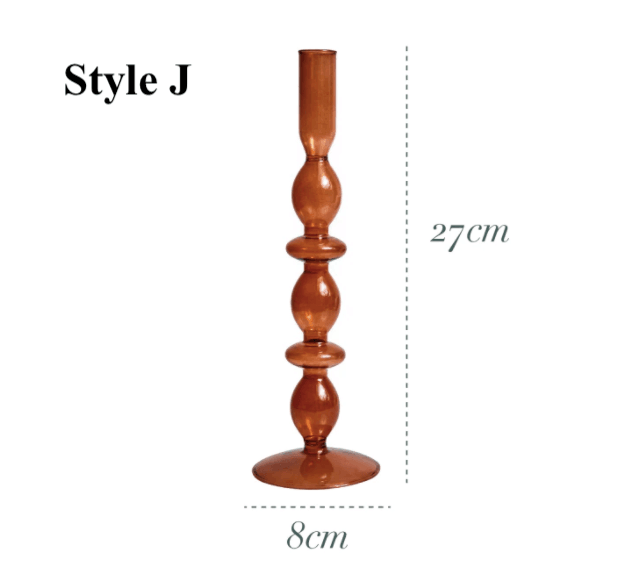 Brown Glass Candlesticks / Vase - huemabe - Creative Home Decor