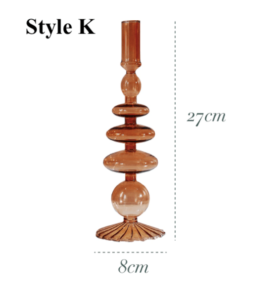 Brown Glass Candlesticks / Vase - huemabe - Creative Home Decor