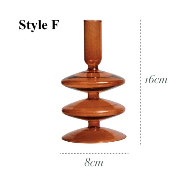 Brown Glass Candlesticks / Vase - huemabe - Creative Home Decor