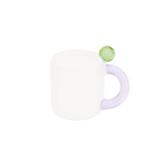 Colored handle Glass Cup (400ml) - huemabe - Creative Home Decor