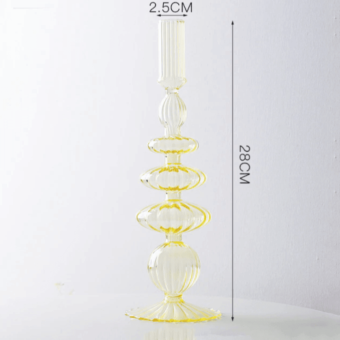 Lace Taper Glass Candlestick Holder - huemabe - Creative Home Decor