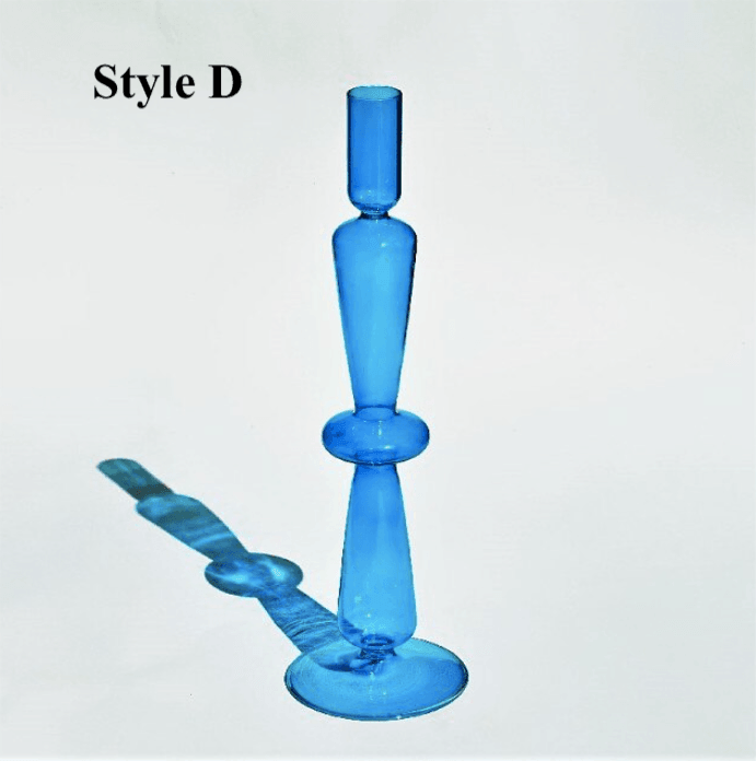 Light Blue Glass Candlesticks / Vase - huemabe - Creative Home Decor