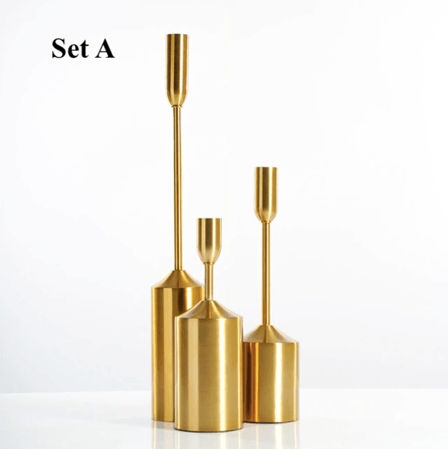 Metal Gold Plated Candle Holders - huemabe - Creative Home Decor