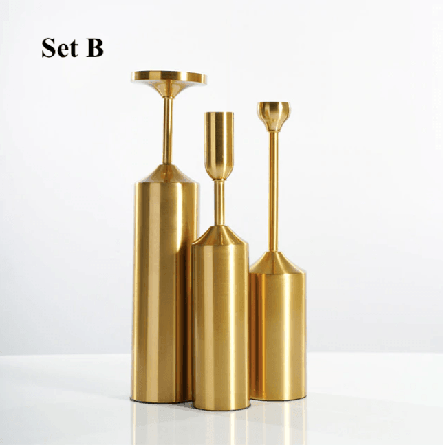 Metal Gold Plated Candle Holders - huemabe - Creative Home Decor