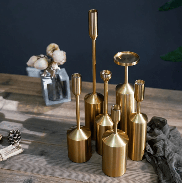 Metal Gold Plated Candle Holders - huemabe - Creative Home Decor