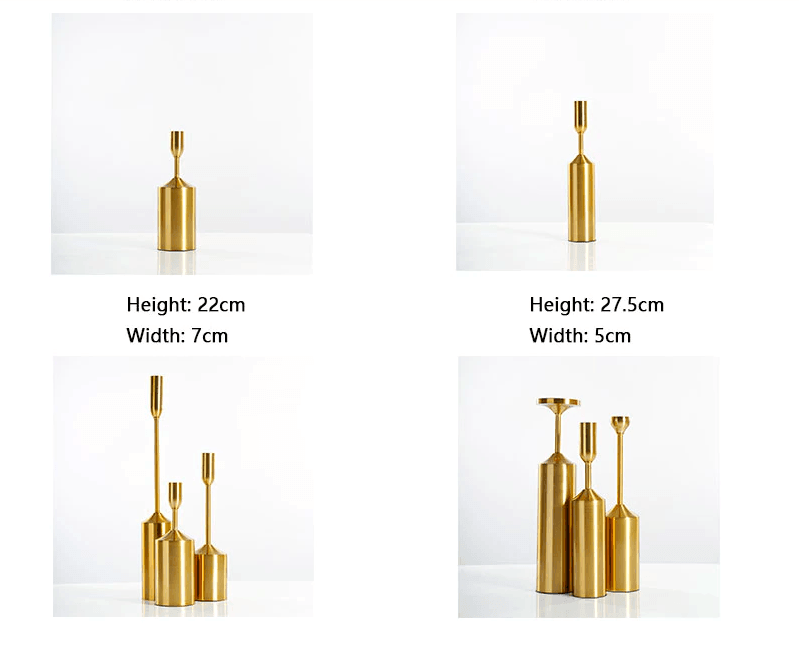 Metal Gold Plated Candle Holders - huemabe - Creative Home Decor