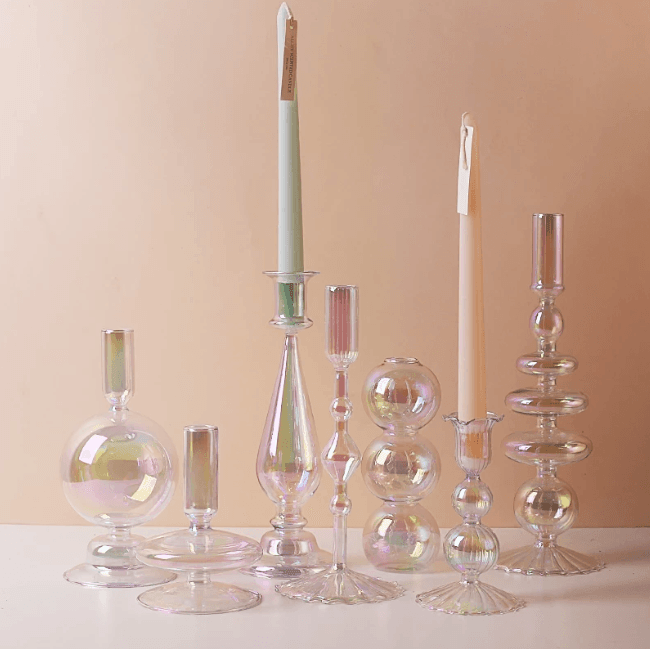 Nordic Rainbow Glass Vase / Candle Holder - huemabe - Creative Home Decor