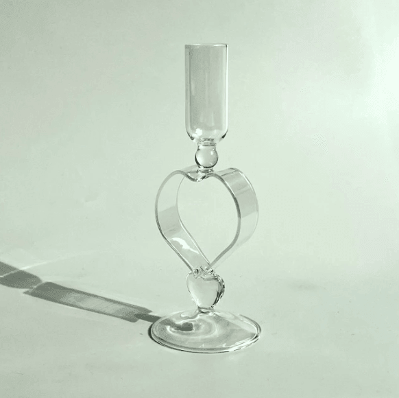 Ring/Heart Shape Glass Candlestick Holder - huemabe - Creative Home Decor
