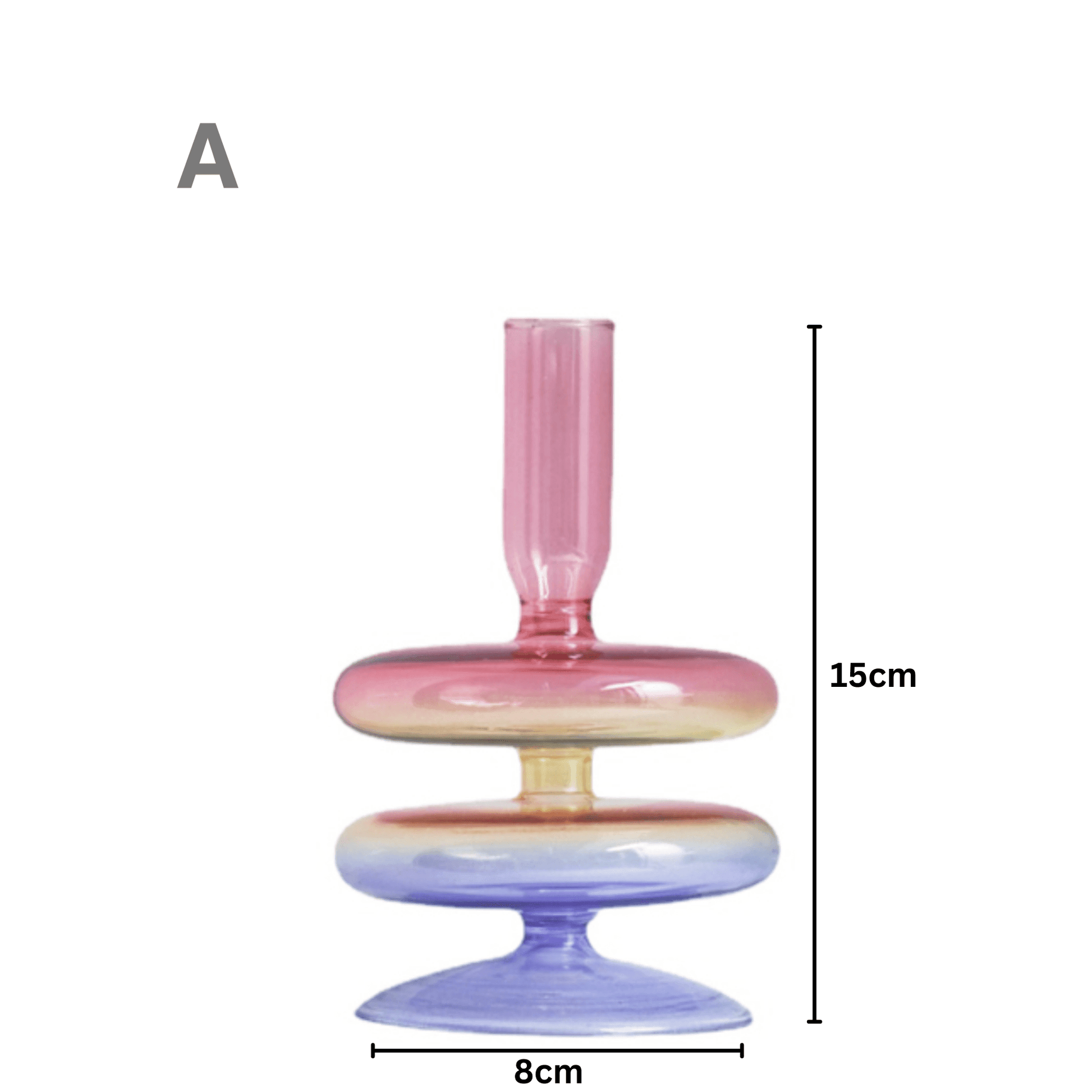 Three Colors Glass Candlestick Holder - huemabe - Creative Home Decor
