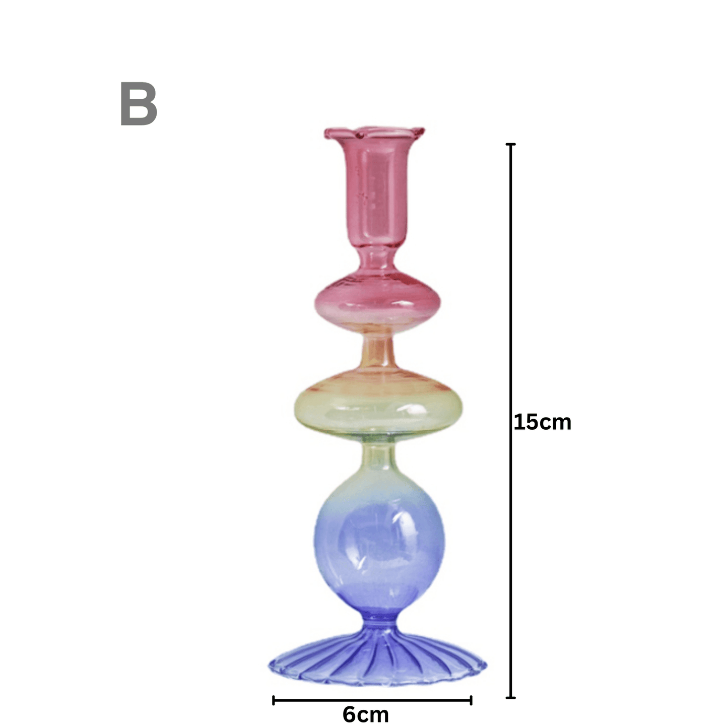 Three Colors Glass Candlestick Holder - huemabe - Creative Home Decor
