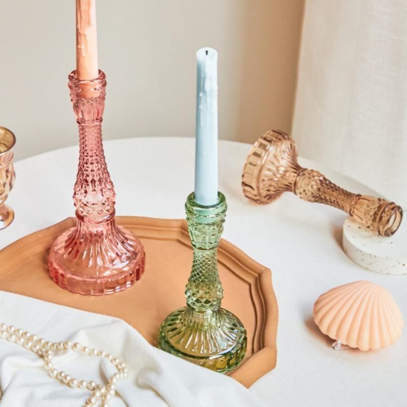 Vintage Crystal Candle Holder - huemabe - Creative Home Decor
