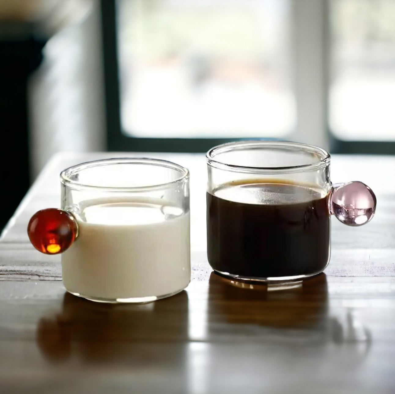 110ml Espresso Glass Cups | Ball Handle Coffee Cup