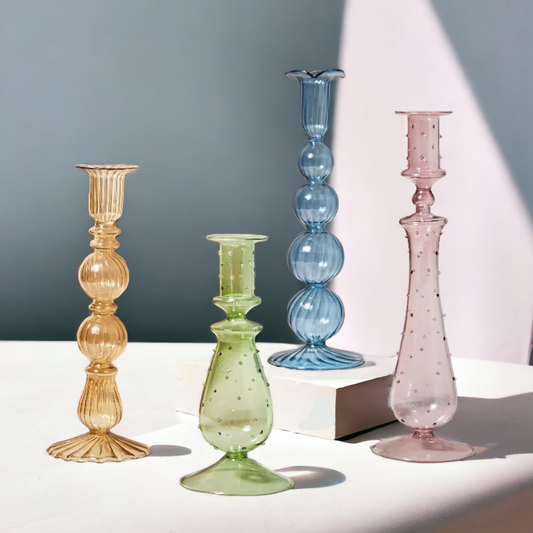 Artist Style Glass Candle Holders / Vases