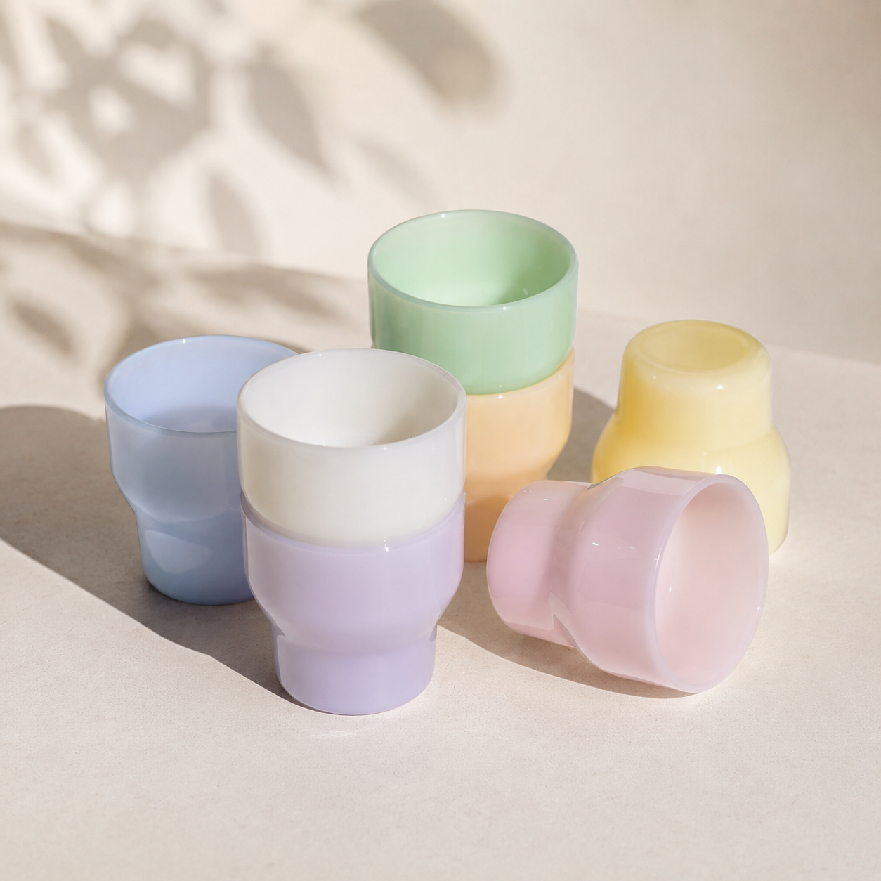 200ml Vintage Milk Jade Glass Cup | Pastel Coffee Mug