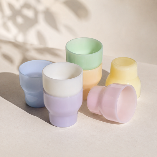 200ml Vintage Milk Jade Glass Cup | Pastel Coffee Mug