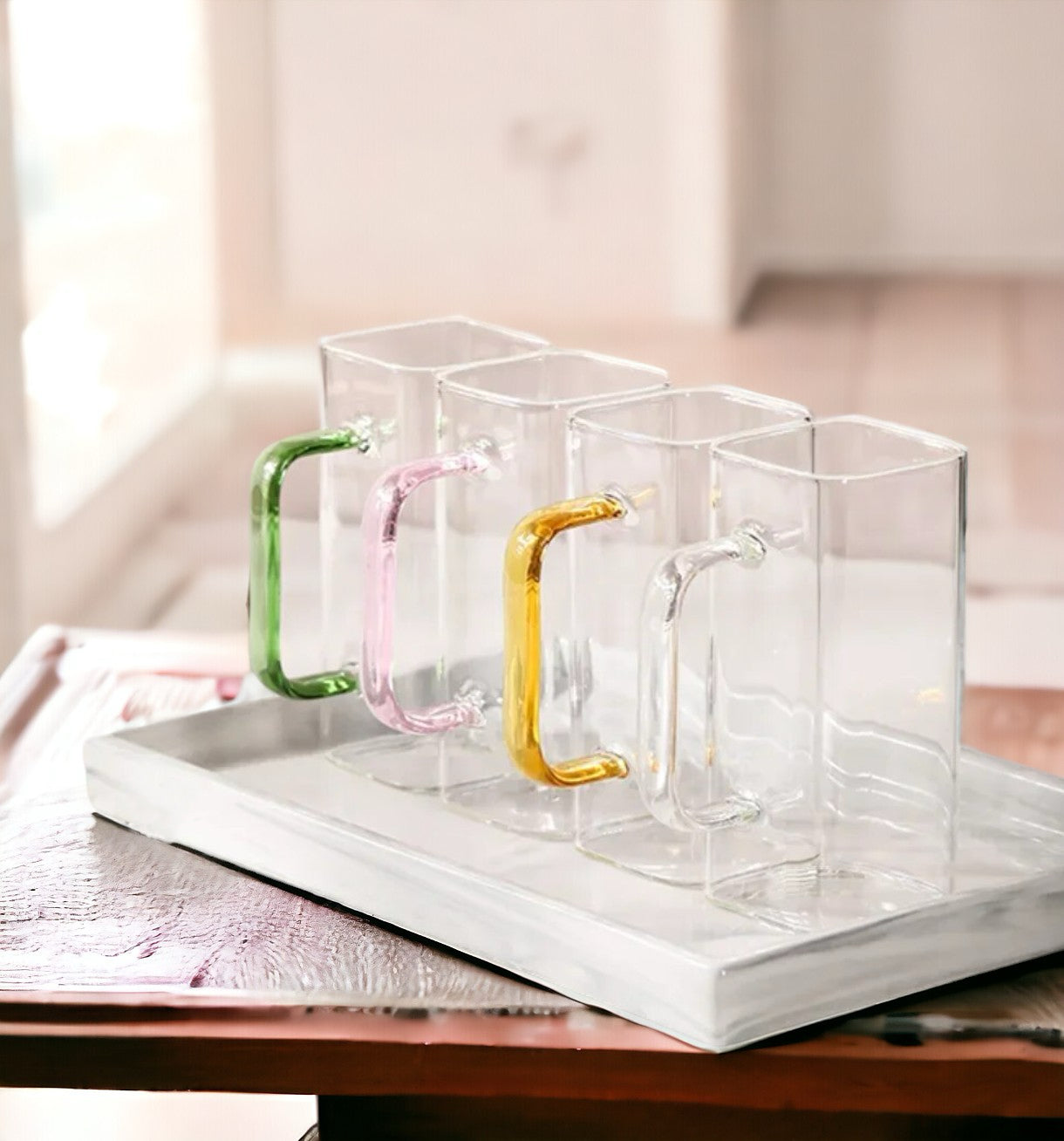 400ml Square Glass Mug