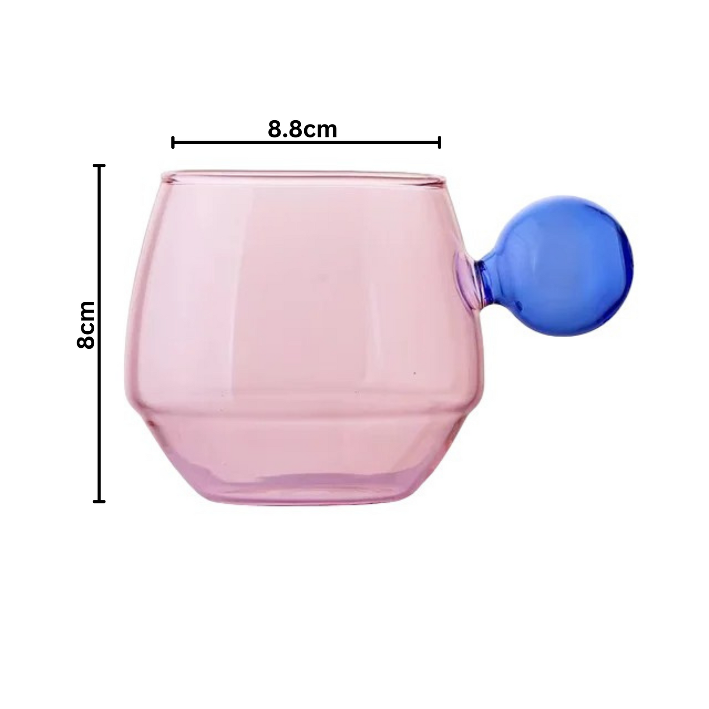 Contrasting Color Glass Coffee Tea Cup