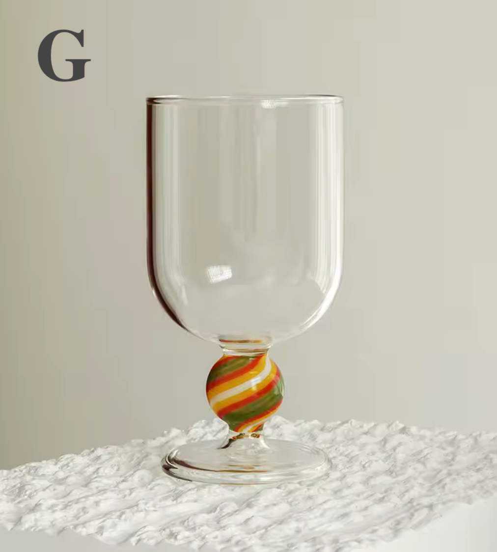 Borosilicate Colored Glass Goblet Wine Cup