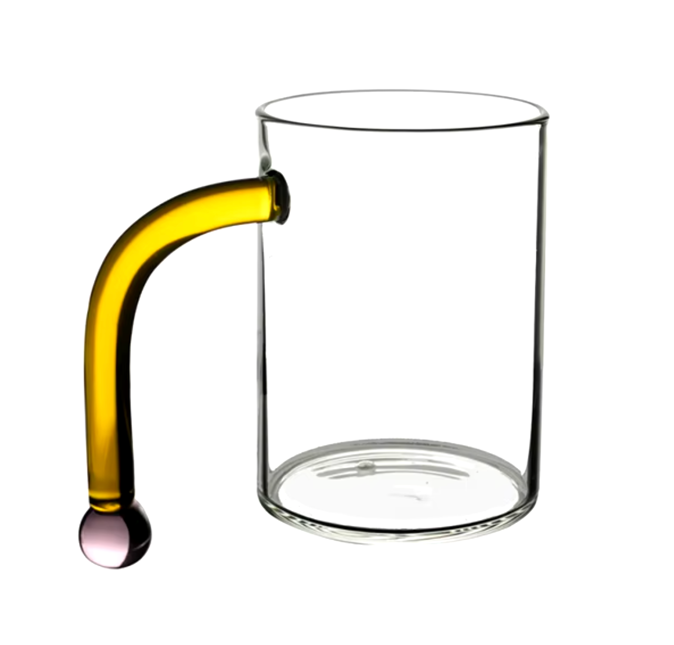 Borosilicate Glass Tea Coffee Cup with Colored Glass Handle