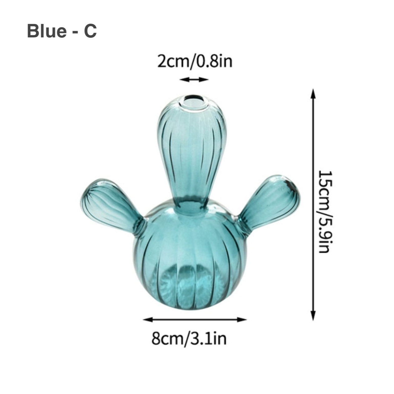 Cactus Shaped Glass Hydroponics Plant Vase