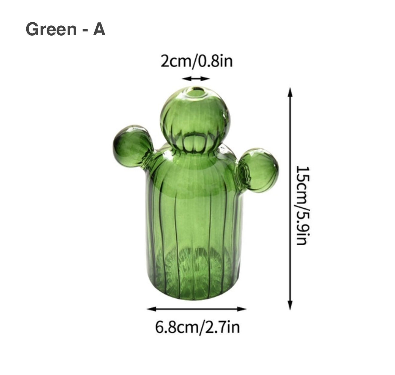 Cactus Shaped Glass Hydroponics Plant Vase