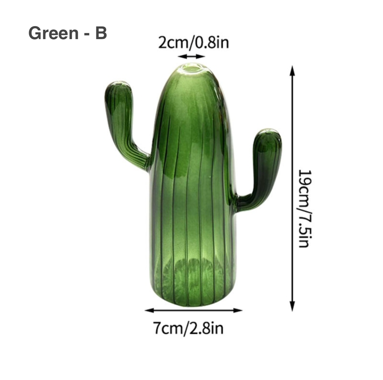 Cactus Shaped Glass Hydroponics Plant Vase