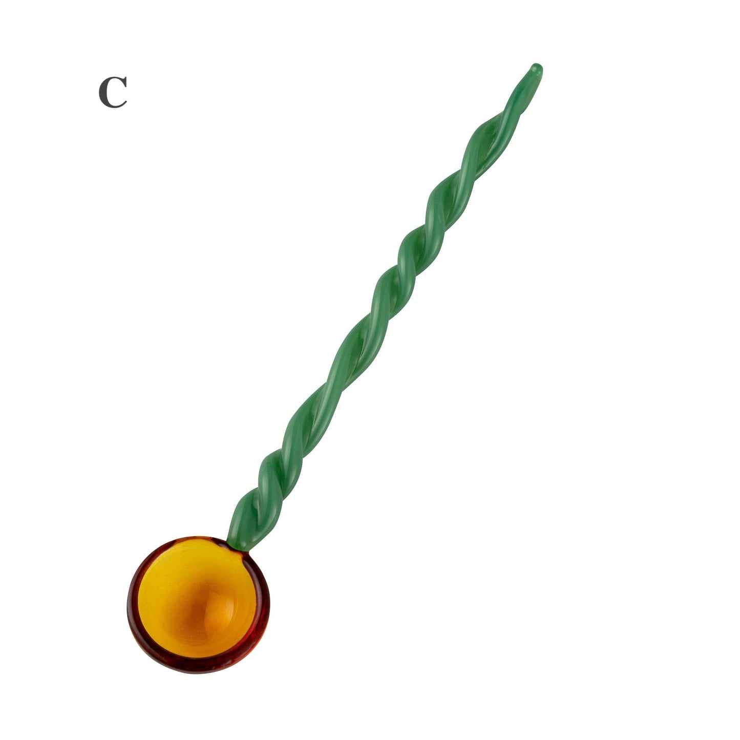 Candy Swirl Glass Spoon – Colorful Twisted Dessert Spoon
