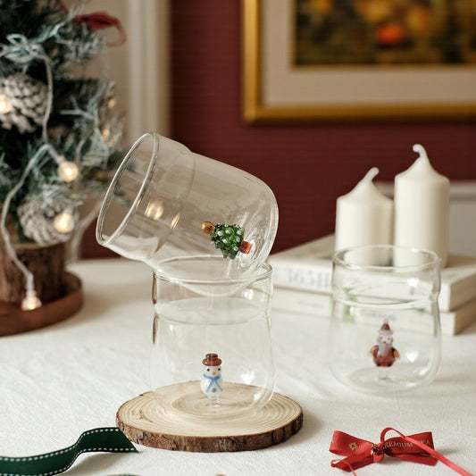 Christmas Cartoon 3D Borosilicate Glass Coffee & Milk Cup