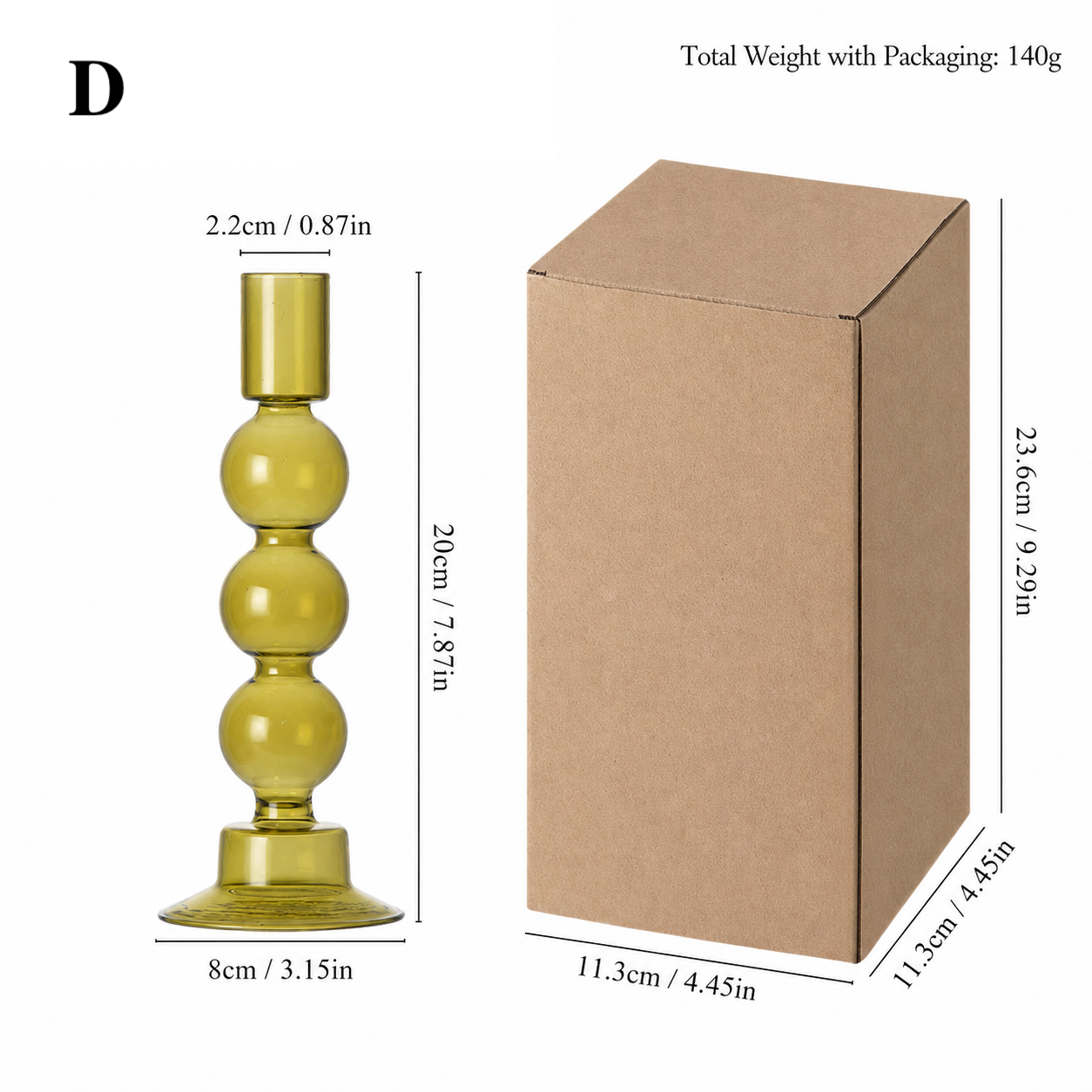 Colored Glass Candle Holder – Nordic Bubble Candlestick