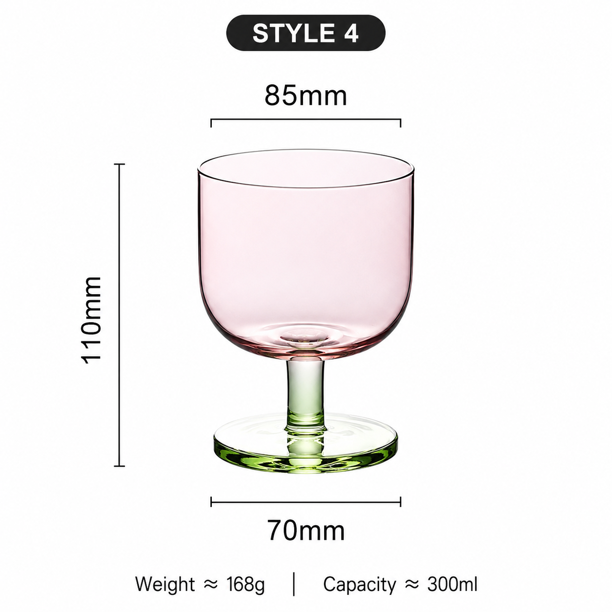 Colorful Crystal Glass Goblet Juice Cup Wine Glass
