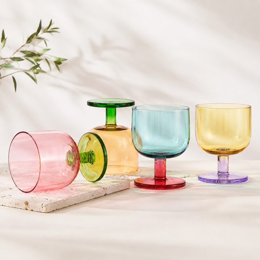 Colorful Crystal Glass Goblet Juice Cup Wine Glass