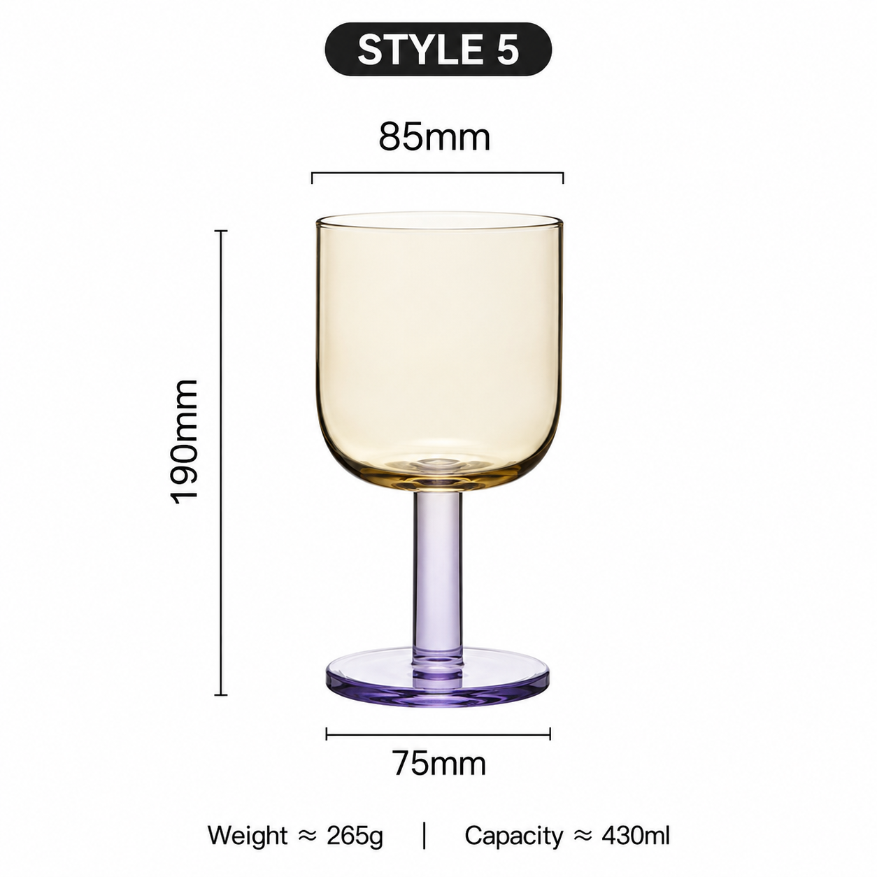 Colorful Crystal Glass Goblet Juice Cup Wine Glass