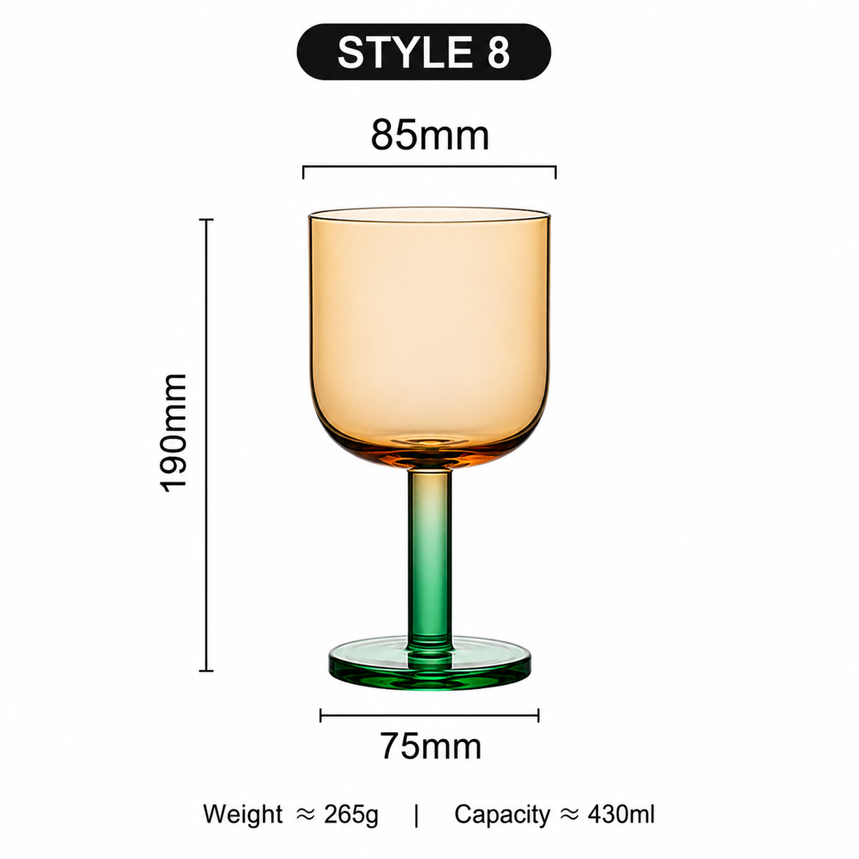 Colorful Crystal Glass Goblet Juice Cup Wine Glass