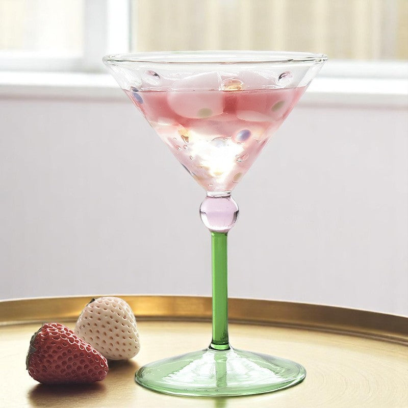 Colorful Polka Dot Wine Glass – Vintage Goblet – IVORE